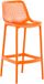 CLP Air Barkruk voor Buiten - UV-bestendig - 160 kg draagkracht - Vloerbeschermers - Met rugleuning - Voetsteun - Kunststof - oranje/rood