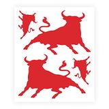 4R Quattroerre.it 15741 supergevormde voorgesneden stickers voor auto's stier, rood, 14 x 16 cm