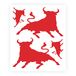 4R Quattroerre.it 15741 supergevormde voorgesneden stickers voor auto's stier, rood, 14 x 16 cm