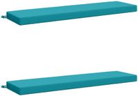 vidaXL Coussin de banc SOEST 2 pièces 100% Polyester Turquoise 140 x 40 x 8 cm