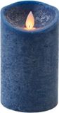 Anna's Collection Led kaars/stompkaars - donkerblauw - H12,5 x D7,5 cm - wax - bewegende vlam
