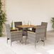 Prolenta Maison Exclusive Tuinset voor buiten, 5-delig, met kussens, grijs polyrotan en acaciahout