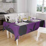 Bonamaison Tafelkleed, Anti-Mold, Sneldrogend, Waterdicht, 100% Polyester Tafellaken, Paars, zwart, 140 x 160 Cm