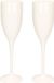 Merkloos Champagne/prosecco flute glas - 2x - wit - 15 cl/150 ml - onbreekbaar kunststof