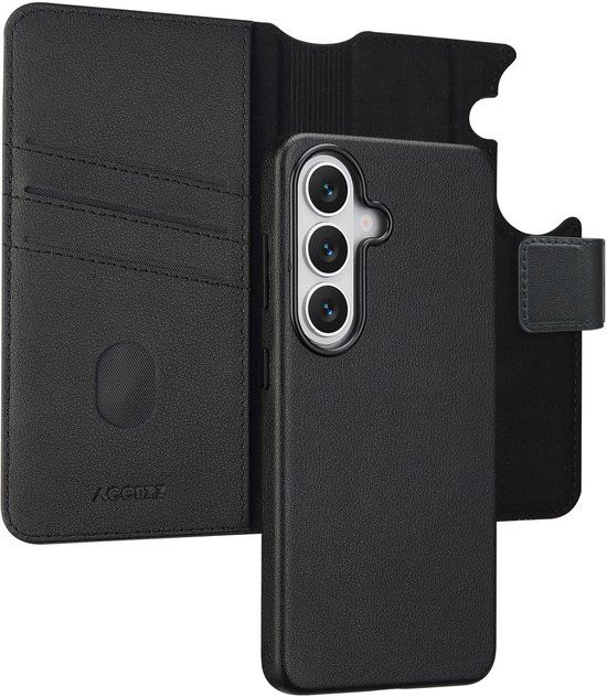 Accezz Leather Bookcase 2-in-1 met MagSafe voor Samsung Galaxy S26 - Zwart