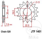 JT Sprockets JTF1401.15 15T Staal Voortandwiel