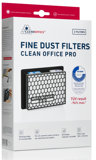 Clean Office Pro Feinstaubfilter - Zwart - 2 stuks