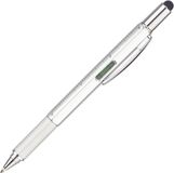DrPhone SX Pro V8 Stylus pen - 6 in 1 Multi tool Pen - Stylo à bille - Tournevis - Stylet - Règle - Fixation par clip & Niveau à bulle - Argent
