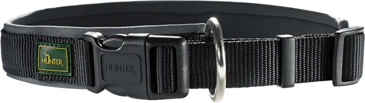 - Hunter halsband voor hond neopreen vario plus zwart / grijs 45-50 cmx20 mm