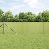 vidaXL Euro-hek met grondpennen 10 x 0,6 m PVC-coated staal grijs mesh