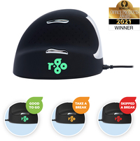 R-Go Tools R-Go HE Break Mouse, Ergonomische muis, Anti-RSI software, Medium (Handlengte 165-185mm), Linkshandig, bedraad