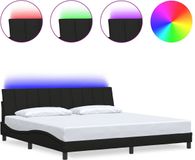 vidaXL Hanko Bedframe zonder matras, stof, zwart, 200x200 cm