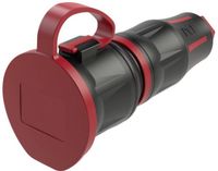 PC Electric 24711-src Koppeling met randaarde Rubber, PA6 250 V Zwart, Rood IP54