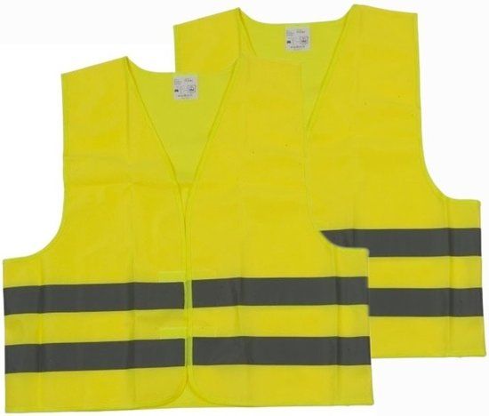Alrides 2x Veiligheidsvesten/hesjes geel voor volwassenen