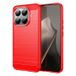 Xiaomi Coque Xiaomi 15T Pro en TPU Brossé - Fibre de Carbone - Rouge