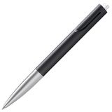 LAMY noto 283 Eenvoudige balpen van kunststof in de kleur zwart/zilver met driehoekige behuizing en drukmechanisme, vulling met grote capaciteit, Lamy M, 16 lijnbreedte M, zwart