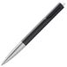 LAMY noto 283 Eenvoudige balpen van kunststof in de kleur zwart/zilver met driehoekige behuizing en drukmechanisme, vulling met grote capaciteit, Lamy M, 16 lijnbreedte M, zwart