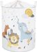 Merkloos Panier à linge motif dessin animé d'animaux - 45L Éléphant Renard Blanc Lion Nuages Chambre d'enfant Panier de rangement 36×45 cm