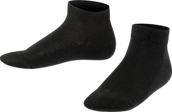 FALKE Family Kids' Sustainable Cotton Sneaker Socks - Black - Size 23-26