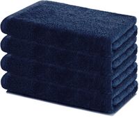 Lavea® Set van 4 Handdoeken 40x70 cm – Set Douchehanddoeken Zacht en Absorberend – 100% Katoen – Oeko-TEX 100 gecertificeerd – Wasbaar op 60°C – voor Badkamer en Toilet – Marineblauw