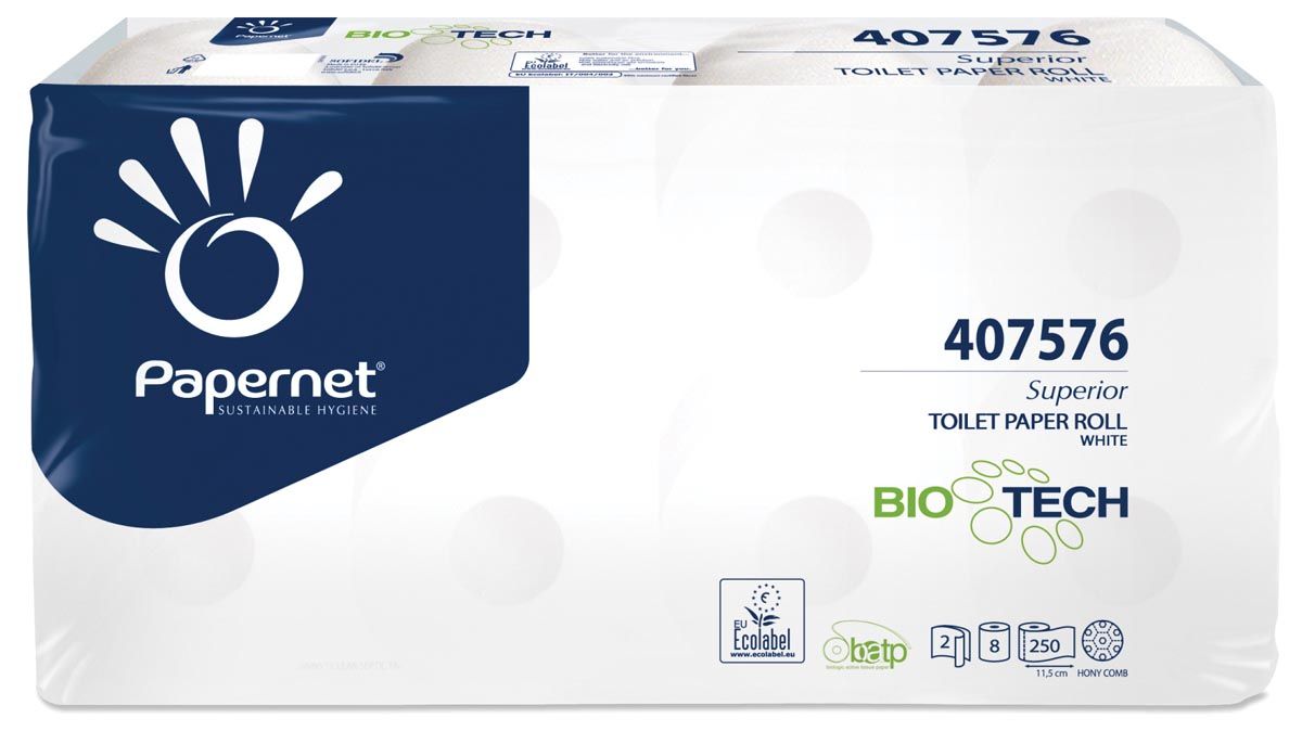 PAPERNET toiletpapier Superior 2-laags 250 vellen pak van 8 rollen