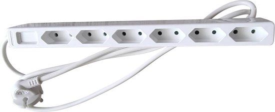 AS Schwabe 6-Way Power Strip - White