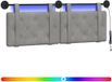 vidaXL Hangend hoofdbord Met LED-verlichting Lichtgrijs Fluweel