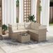 Maison Exclusive - Ensemble de meubles de jardin 6 pièces avec canapé et coussins, beige, en polyrotin