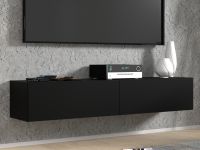 Mobistoxx Meuble tv-hifi BINTO 2 portes 160 cm noir/noir phanton