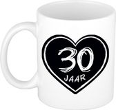 Bellatio Decorations cadeau mok/beker - 30 jaar - verjaardag - keramiek - 300 ml