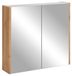 3xE living Spiegelschaaf pour la salle de bain, suspendu, 60 cm de large, avec panneaux décoratifs Flow, blanc, panneaux en cinq couleurs, dimensions 84,6 x 14 x 57 cm