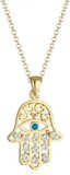 Elli Ketting Hamsa Hand Boho Kristallen 925 Zilver Verguld