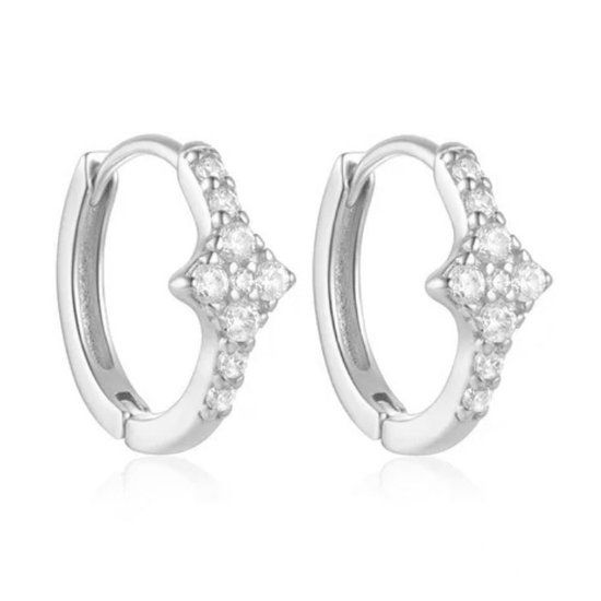 Elenza AMS Elenza Zilveren Oorbellen met Diamantjes - Tijdloze Elegantie voor Dames