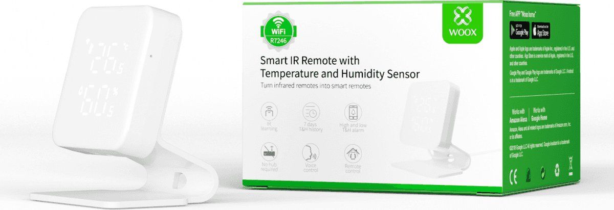 WOOX Smart IR-afstandsbediening met temperatuur- en vochtigheidssensor | R7246
