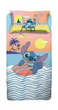Stitch, Disney Stitch Eenpersoonsbeddengoed Set - 100% Katoen - Blauw