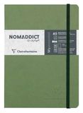Clairefontaine 793433C Nomaddict (ex Age Bag) Genaaid Notitieboek Elastiek My.Essential Groen - A5 14,8x21 cm - 192 Pagina's Genummerd STIPPEN - Ivoorkleurig Papier 90 g - Omslag Karton