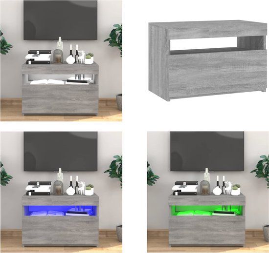 vidaXL Tv-meubel met LED-verlichting 60x35x40 cm grijs sonoma eiken