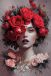 Alexsar Art schilderij Glas art roses lady 70x50cm