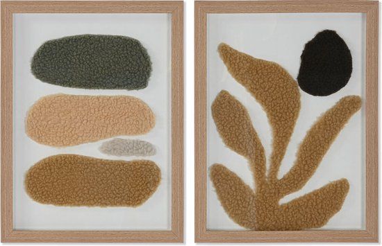 Home ESPRIT Abstract Stads Schilderij - 30 x 40 cm (2 Stuks) - Wit