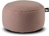 Extreme Lounging b-poufe teddy poef rond voor binnen zacht & comfortabel 60x40cm heather