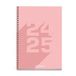 Miquelrius Schoolagenda 2024-2025, september 24 tot juni 25, 150 x 213 mm, dagplanner, gevoerde kartonnen omslag, kalender 24-25, spiraalbinding, metaal, Spaans en Engels, basic roze