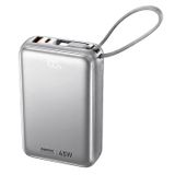 Remax Batterie externe AS-182-45 20000mAh 45W Argent avec câbles USB-C et Lightning
