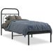 VidaXL Cadre de lit avec tête de lit Métal Noir 75x190 cm