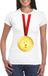 Bellatio Decorations Shoppartners Bv Gouden medaille kampioen shirt wit dames - Winnaar shirt Nr 1 XXL