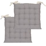 Atout Ciel Set van 2 stoelkussens, vierkant, tweekleurig, 40 x 40 cm, beige/grijs