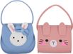 Allecto Premium Sac à main pour filles avec design lapin et chat - 2 pièces - Portefeuilles et sacs en cuir PU style dessin animé - Cadeau pour enfants - 2 ans
