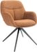 Kick Collection KICK® ABEL Draaibare Eetkamerstoel – 360° – Met Armleuningen – Grove Textuurstof – Terra - zwart frame