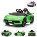 Lamborghini Voiture électrique pour enfants "Aventador SVJ" - 12V, 2 moteurs, MP3, siège en cuir, vert