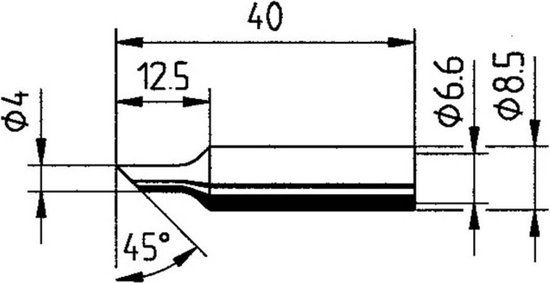 Ersa 0832NDLF Soldeerpunt Schuin Grootte soldeerpunt 4 mm Inhoud: 1 stuk(s)