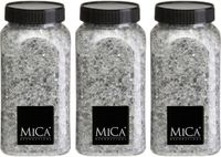 Mica Decorations decoratie stenen / granulaat - 3x - 650 ml - 1-2 mm - spiegel glas - siergrind